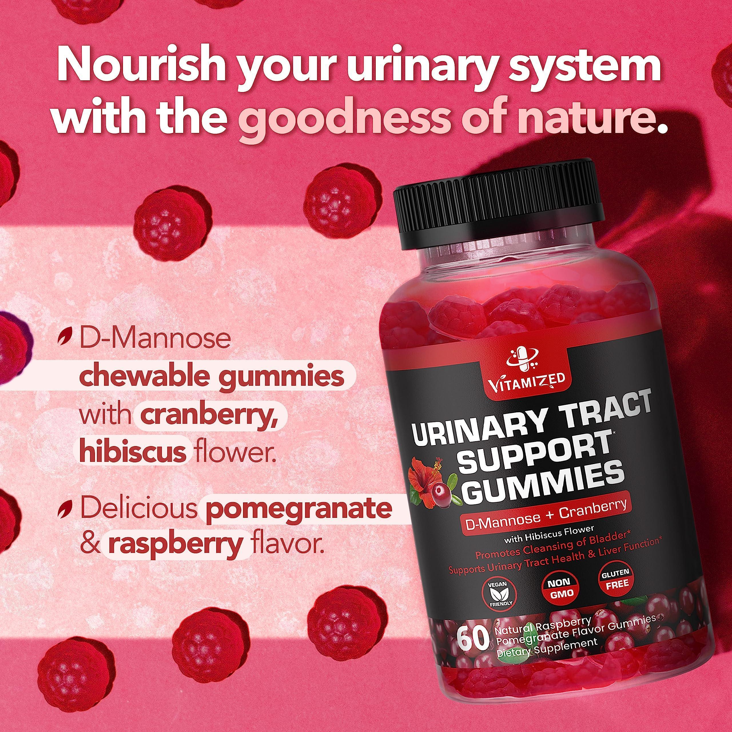 Potent Cranberry Gummies 1500Mg with D Mannose Urinary Tract Health for Women